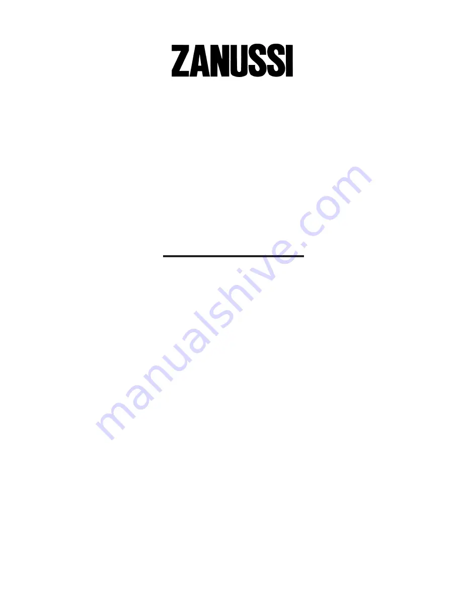 Zanussi ZFE 74 W Instruction Booklet Download Page 1