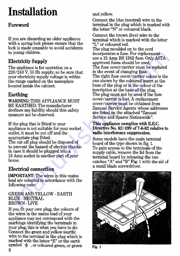 Zanussi ZU63 TR Instructions For The Use And Care Download Page 4