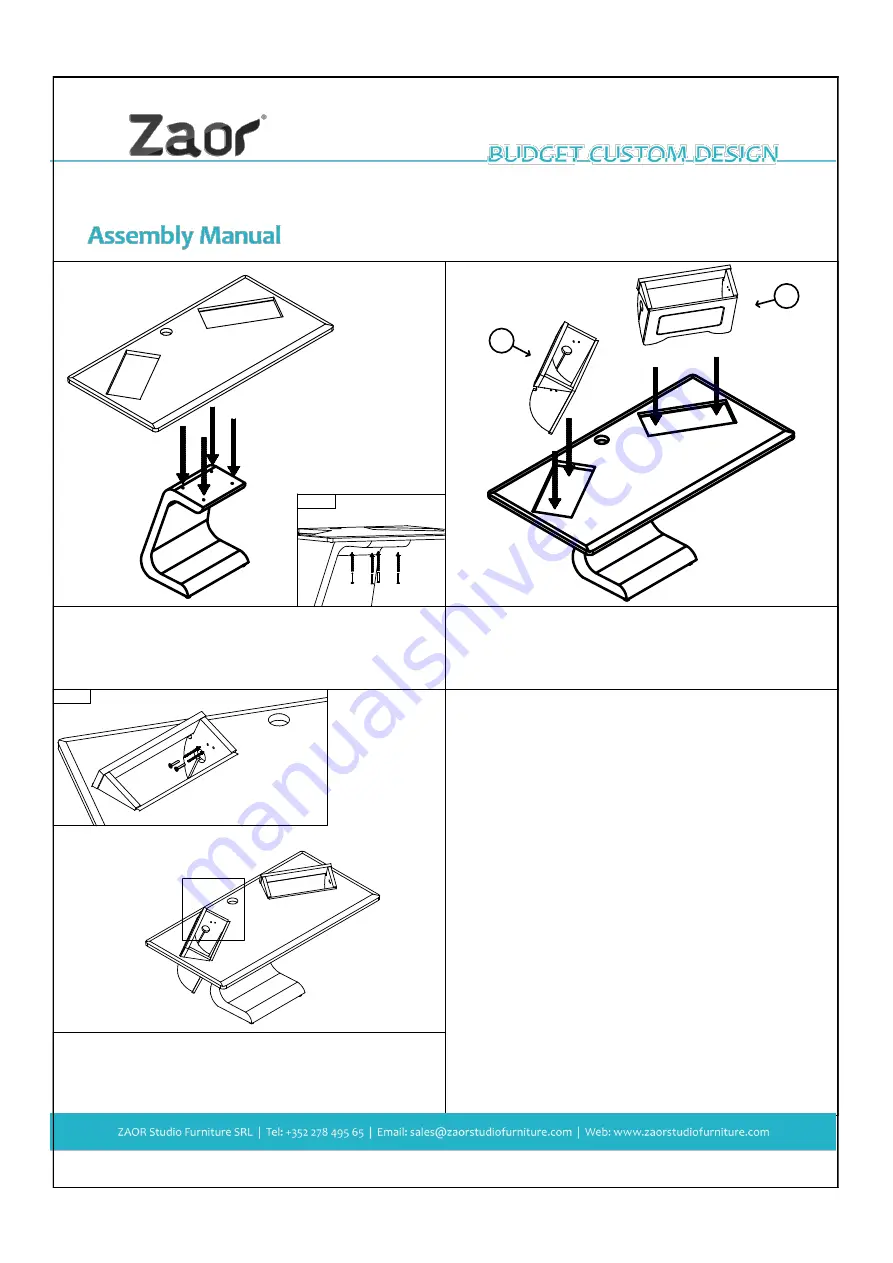 Zaor iDesk 19 Assembly Manual Download Page 3