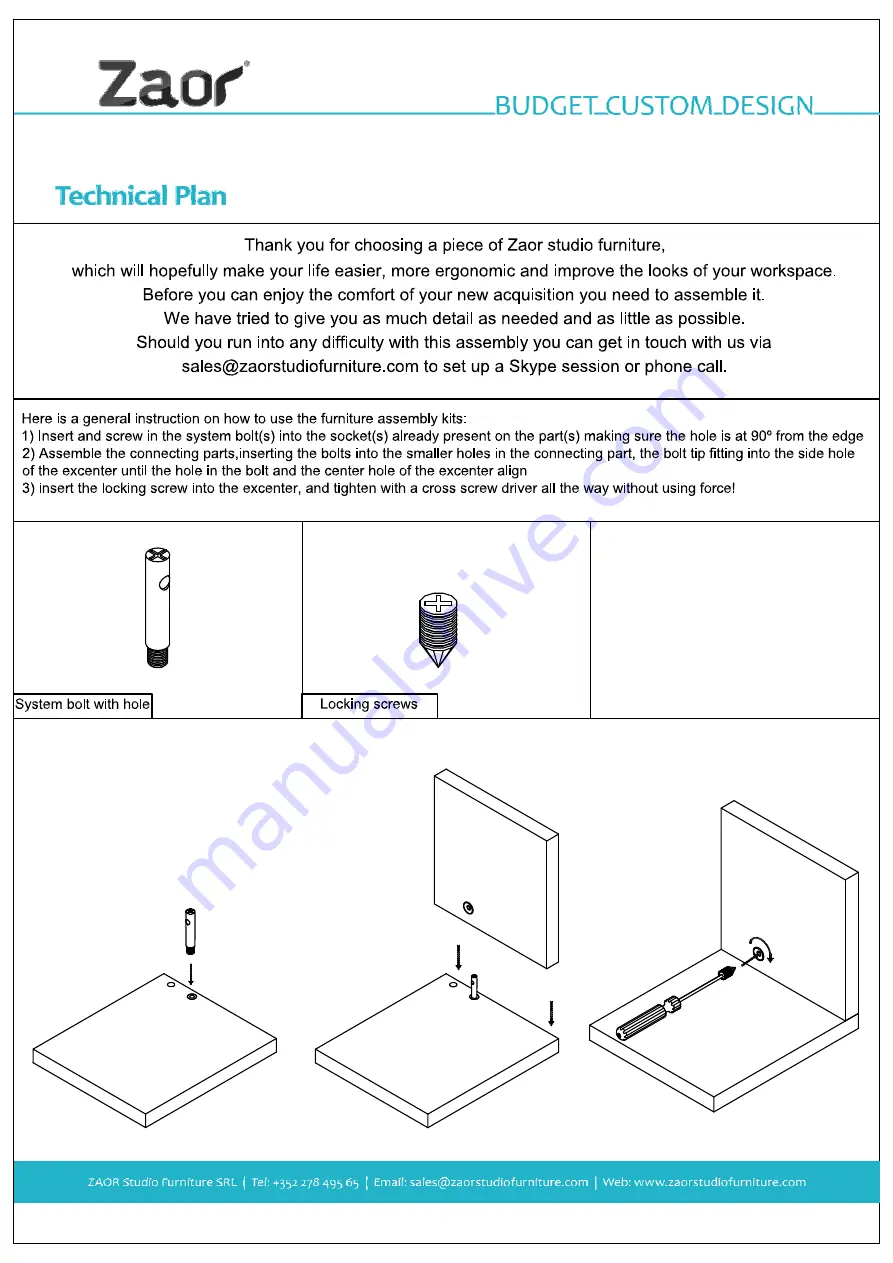 Zaor Miza 88 XL Assembly Manual Download Page 2