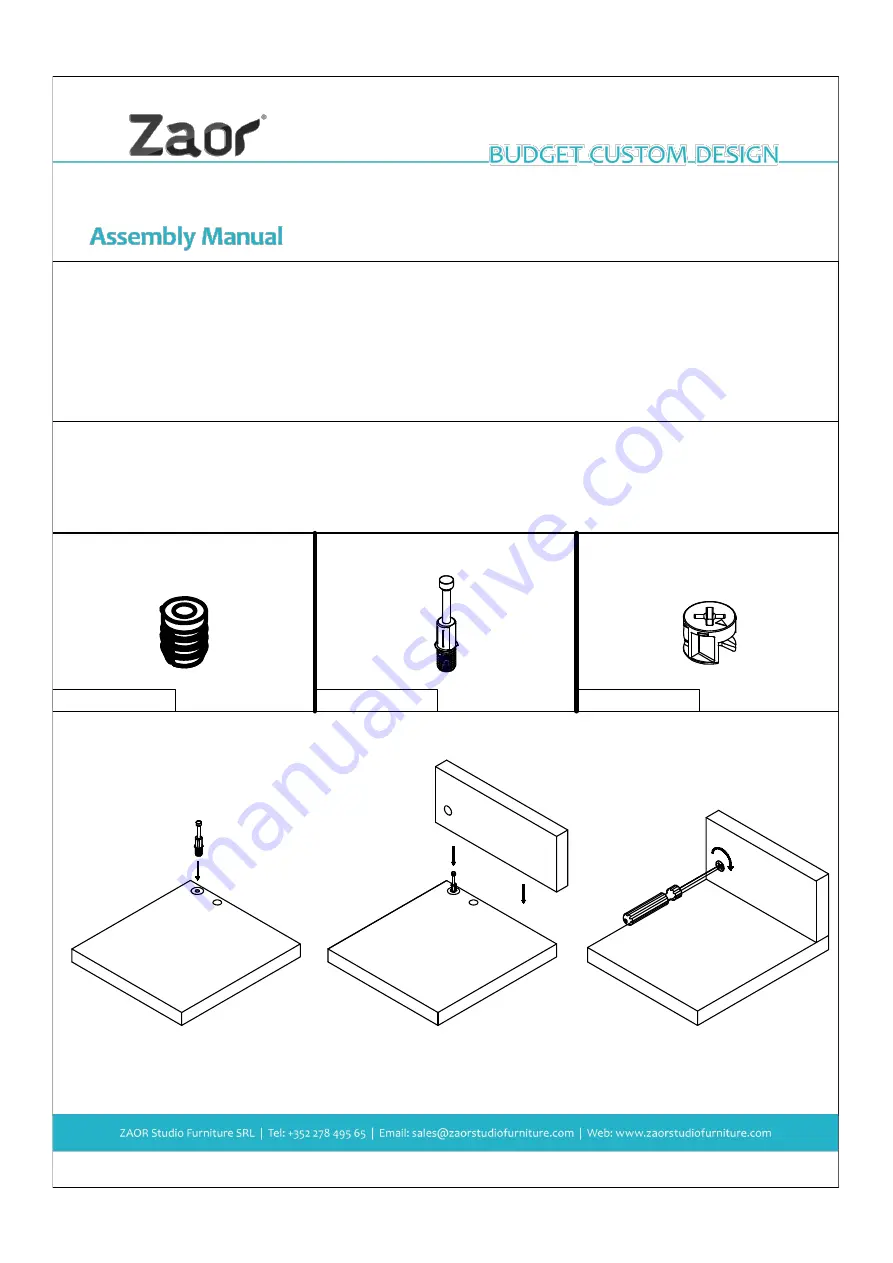 Zaor Rackboard Assembly Manual Download Page 2