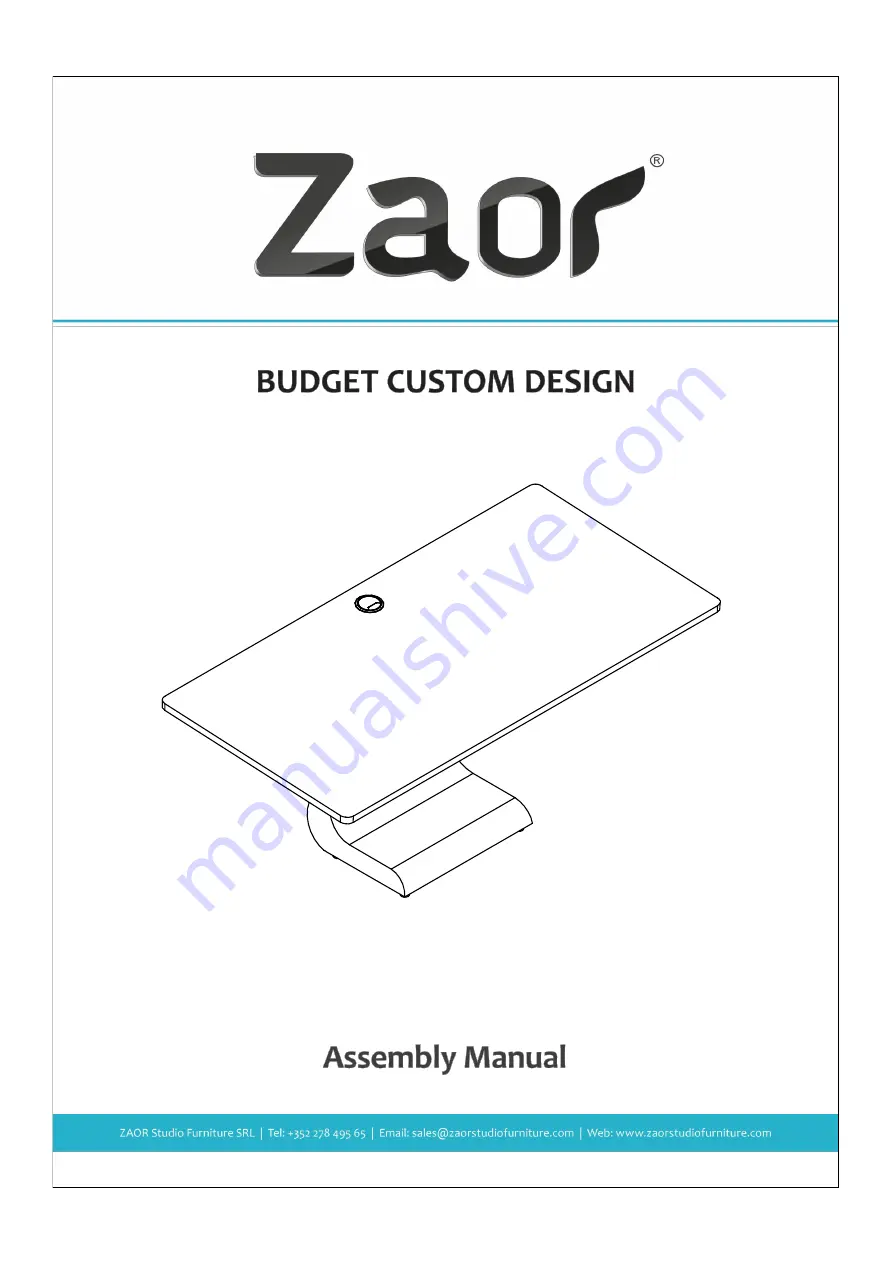 Zaor Vela Plain Assembly Manual Download Page 1