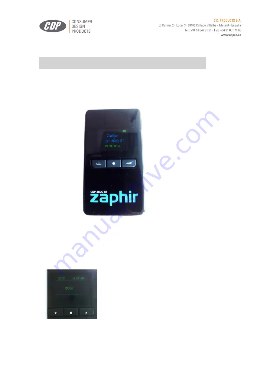 Zaphir CDP 3500 BT Setting Manual Download Page 1