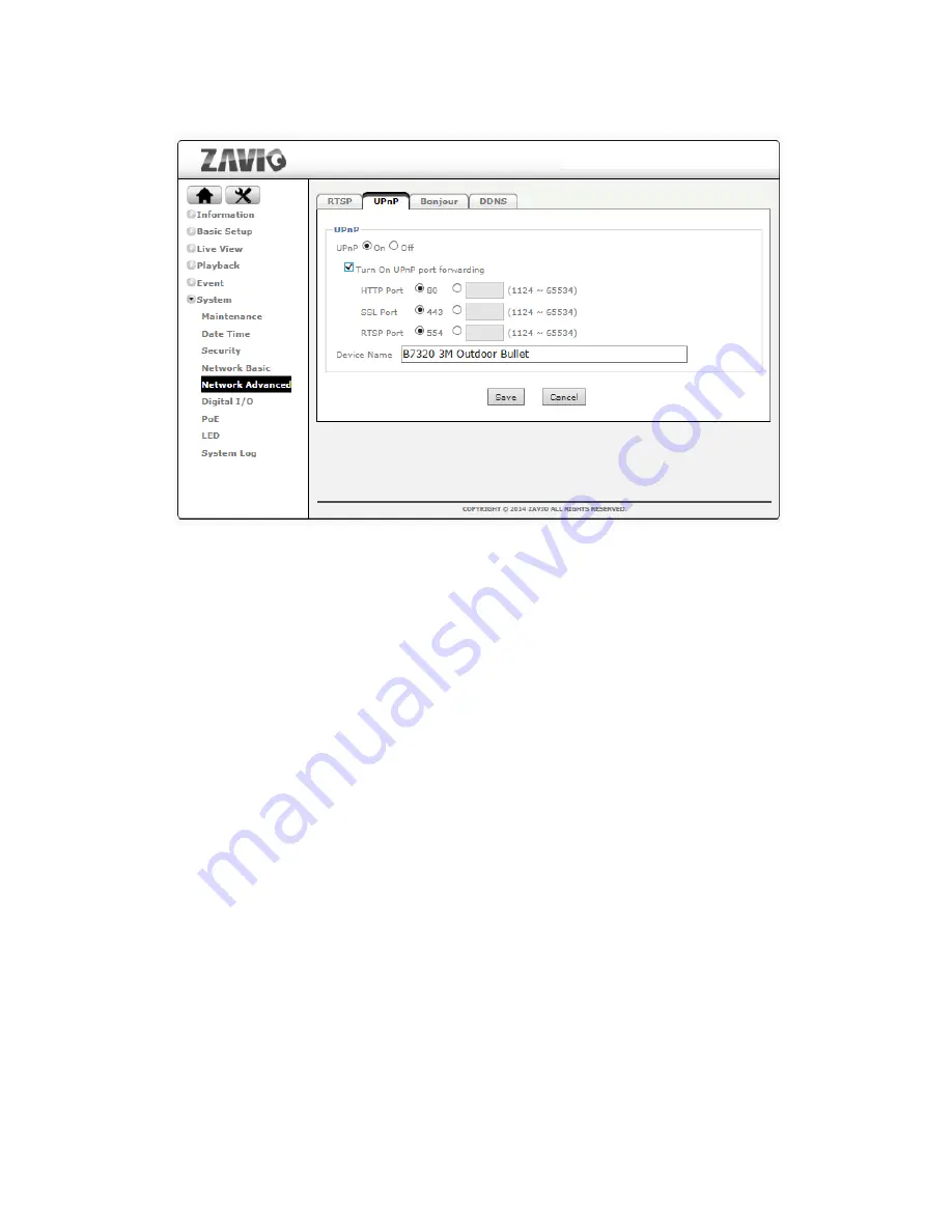 Zavio B7320 3MP WDR User Manual Download Page 49