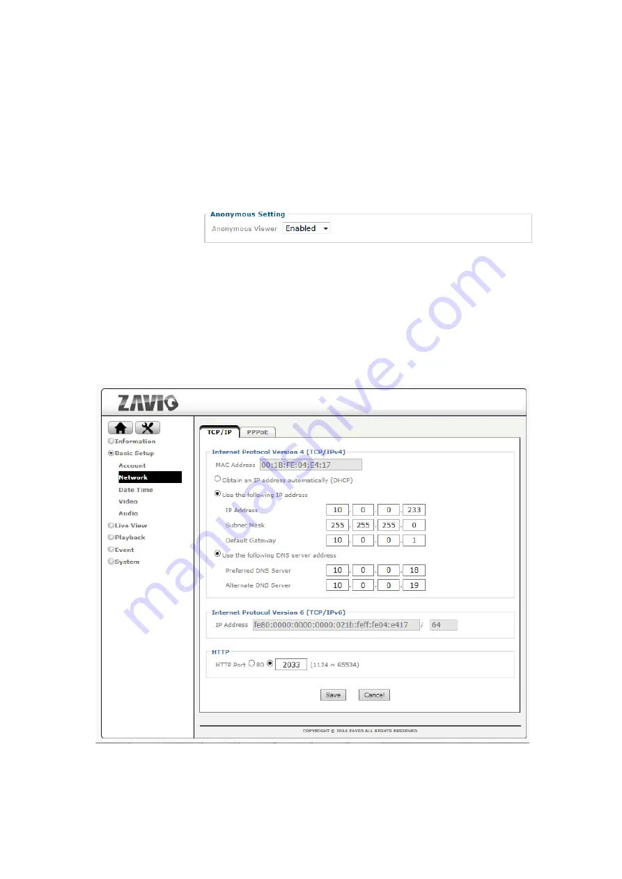 Zavio D7320 User Manual Download Page 14