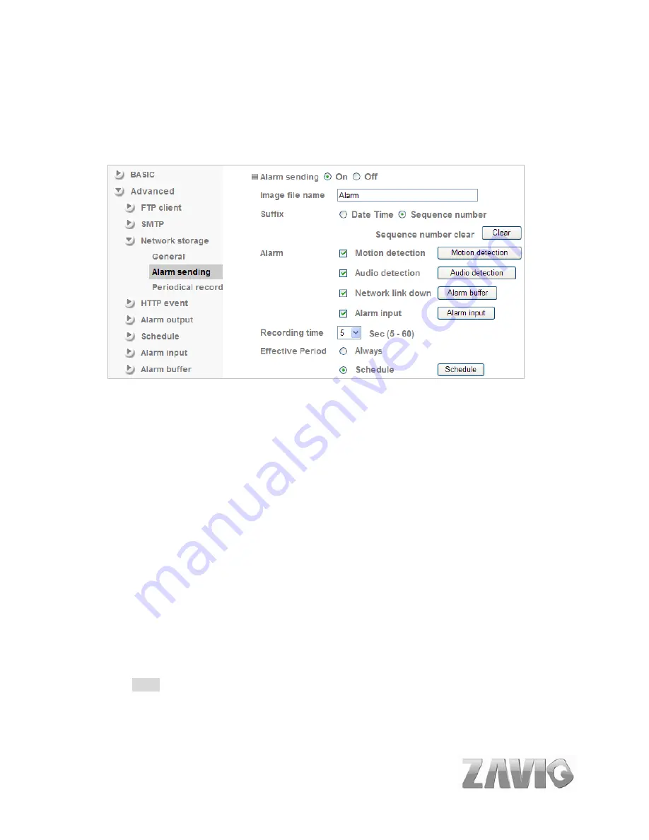 Zavio F5100 User Manual Download Page 65