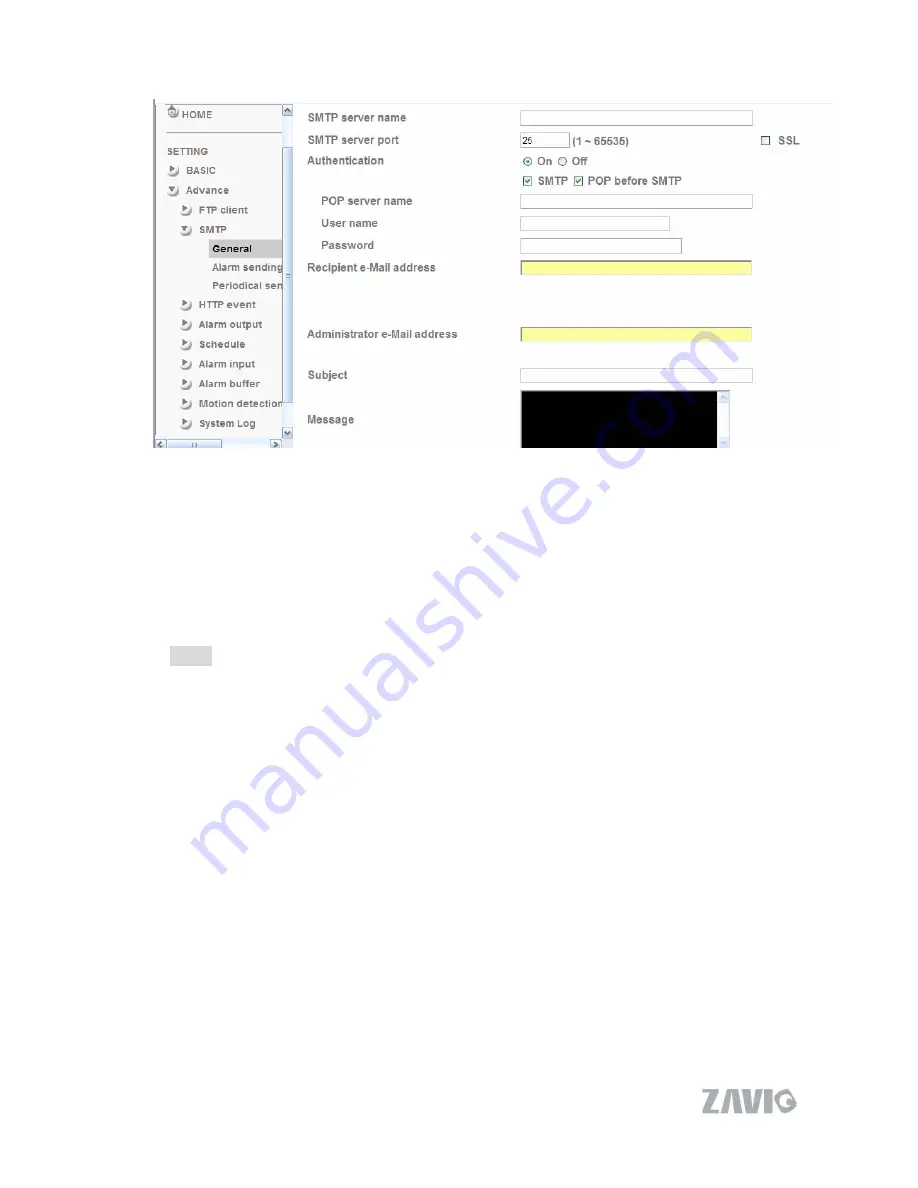 Zavio N6031 User Manual Download Page 62