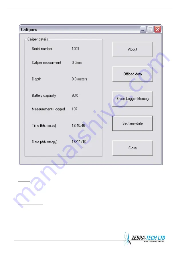 Zebra-Tech UW-Calipers Operation Manual Download Page 13