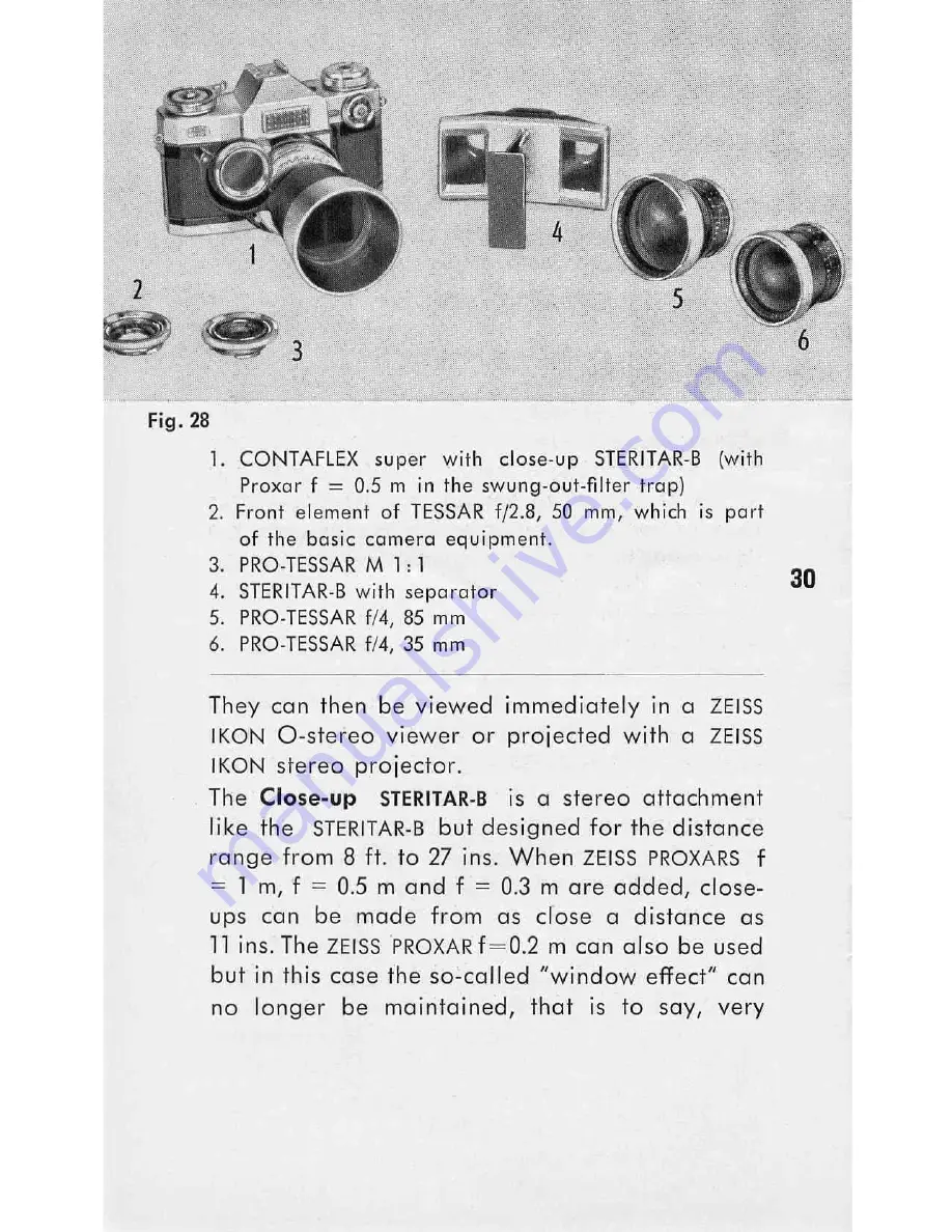 ZEISS IKON Contaflex Super Instruction Book Download Page 30