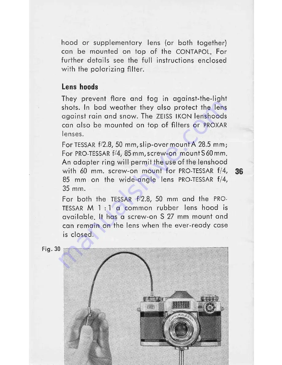 ZEISS IKON Contaflex Super Скачать руководство пользователя страница 36