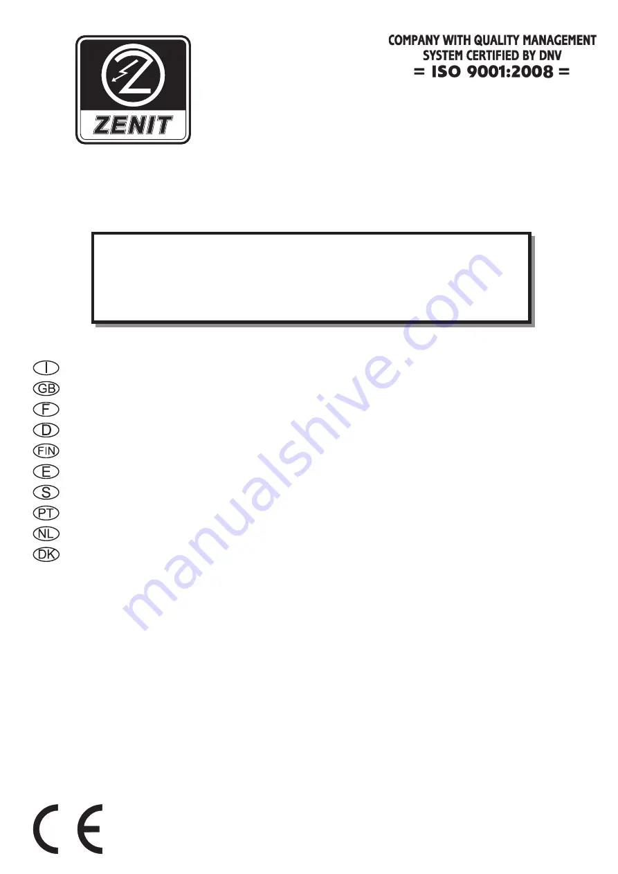 Zenit APE 200/2/G50H A0CM(T)-E Use And Maintenance Instructions Download Page 1