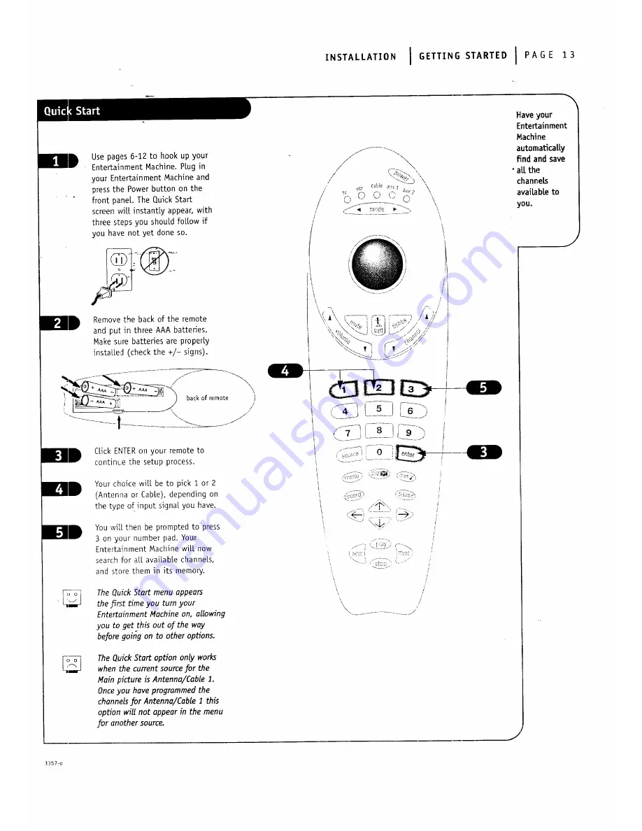 Zenith IQA56M98W9 Series Operating Manual & Warranty Download Page 13