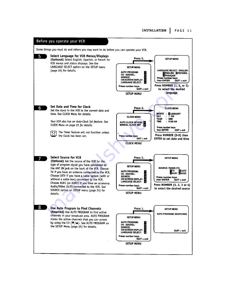 Zenith IQVB425 Operating Manual & Warranty Download Page 11