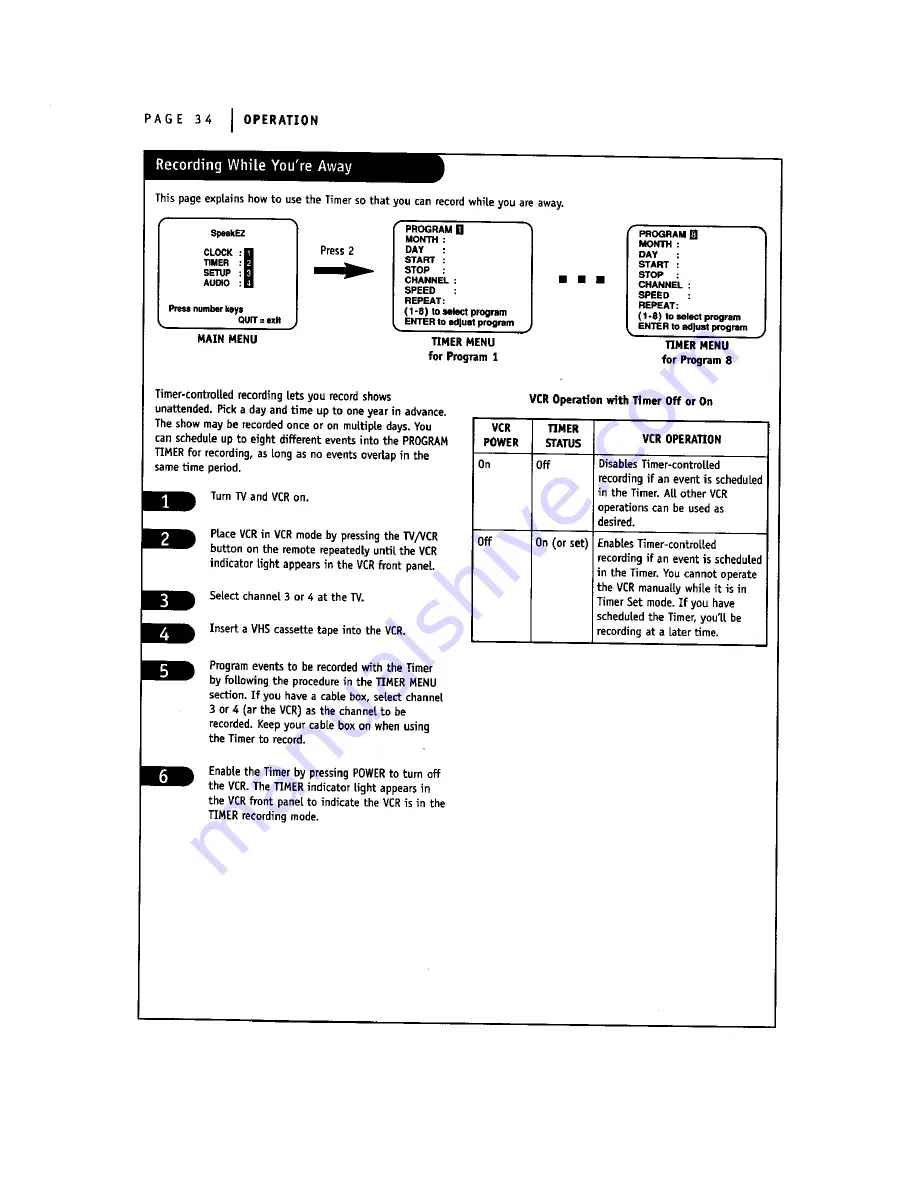 Zenith IQVB425 Operating Manual & Warranty Download Page 34