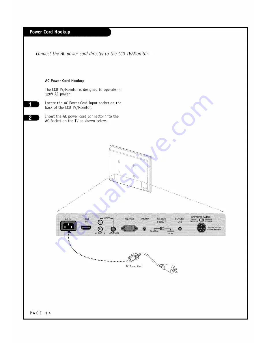 Zenith L20V54S and Installation And Operating Manual Download Page 14