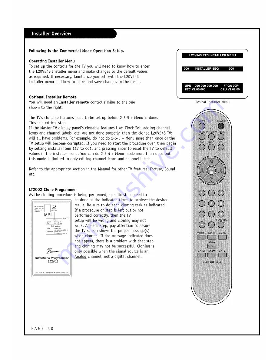 Zenith L20V54S and Скачать руководство пользователя страница 40