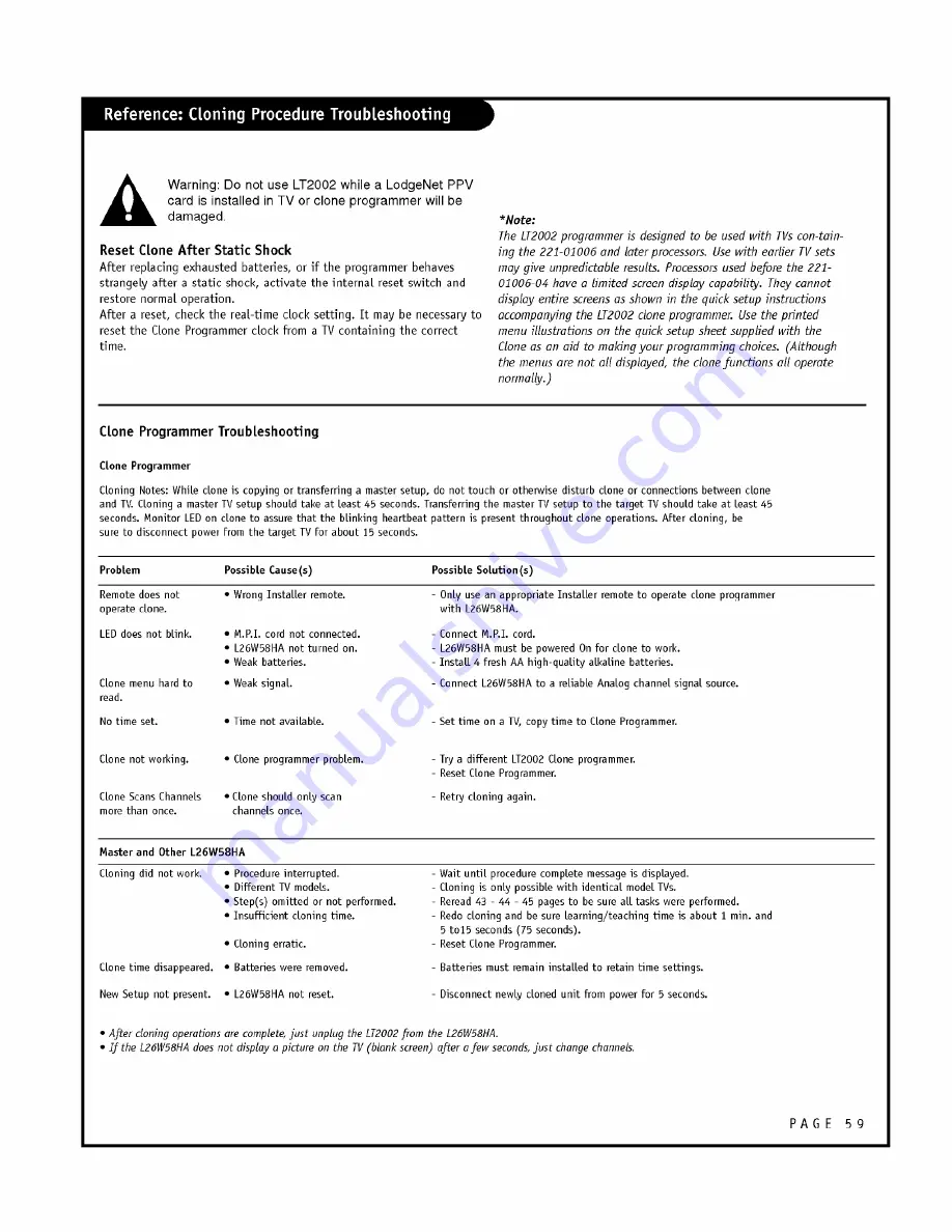 Zenith L26W58HA and Installation And Operating Manual Download Page 59