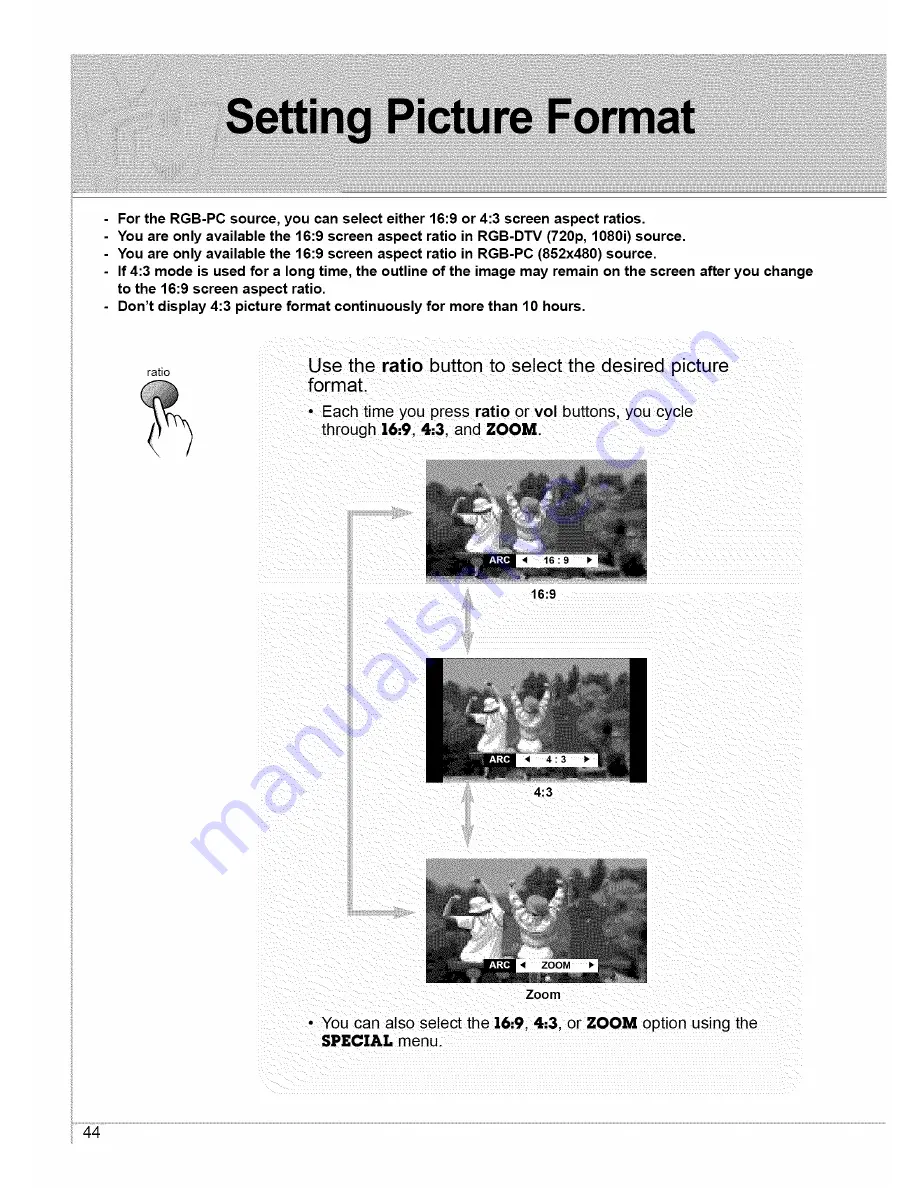 Zenith P42W22 Owner'S Manual Download Page 44