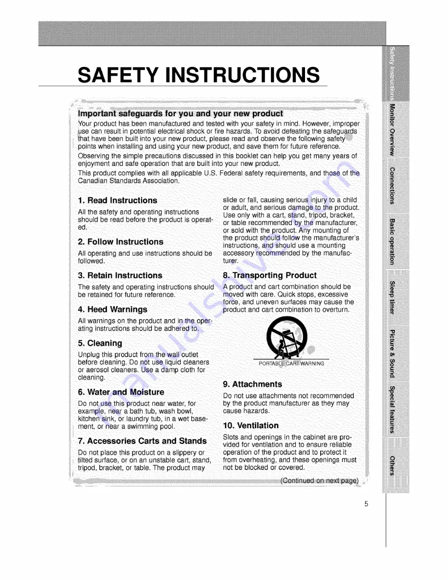 Zenith P60W26 Series Owner'S Manual Download Page 5