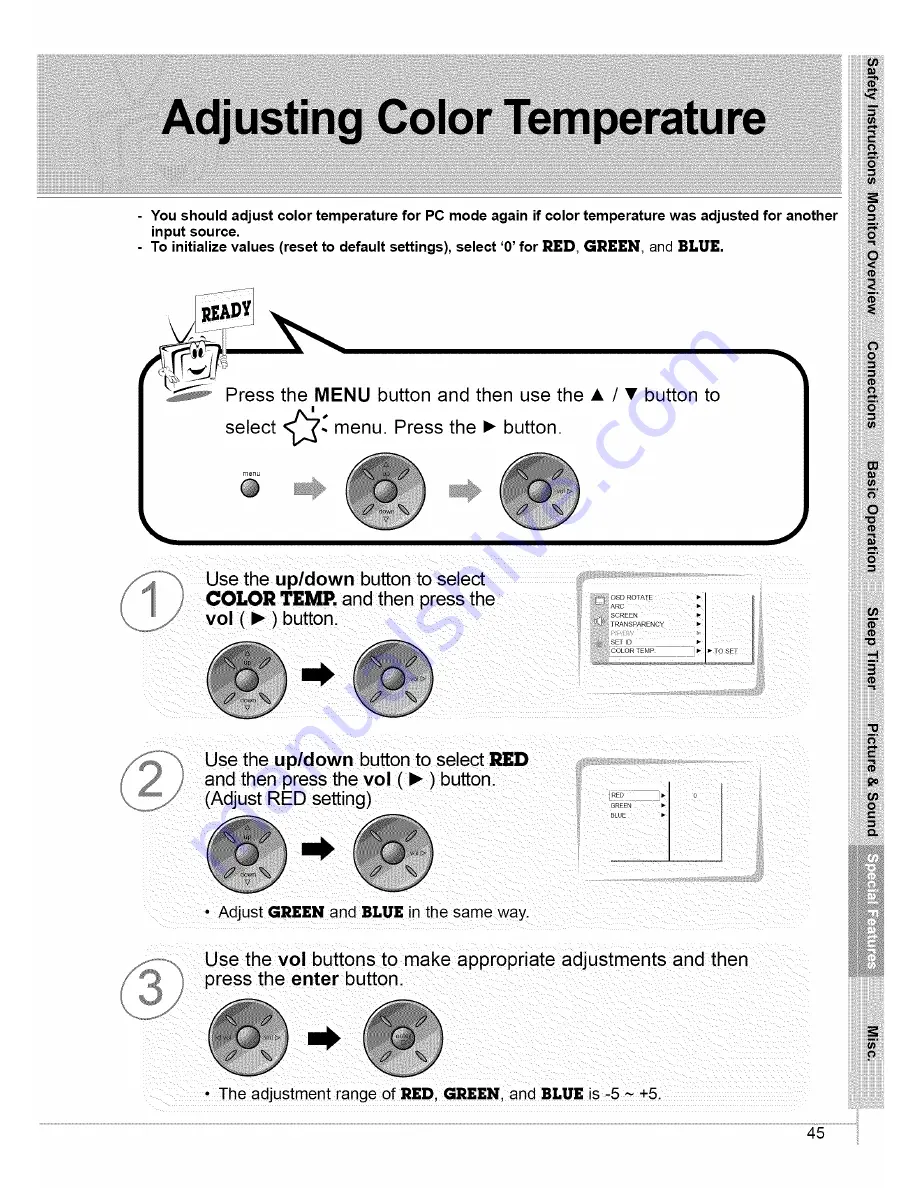 Zenith P60W26P Owner'S Manual Download Page 45