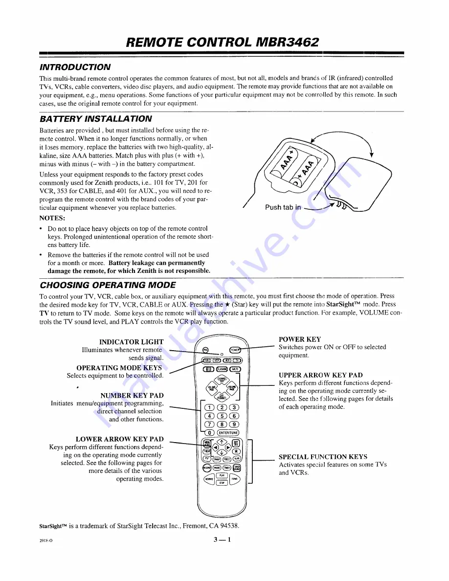 Zenith SR2745 Operating Manual & Warranty Download Page 15