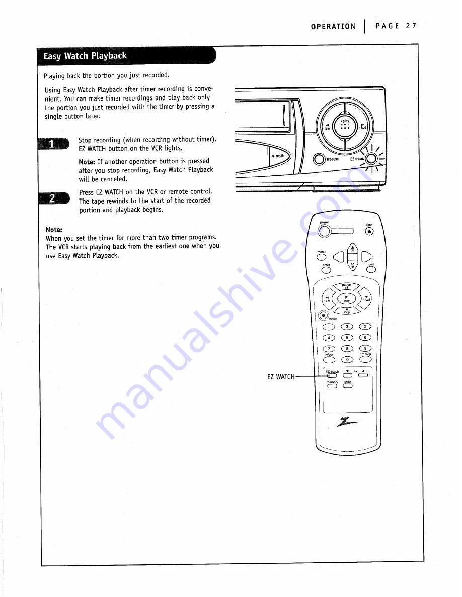 Zenith VRC210 Operating Manual Download Page 27