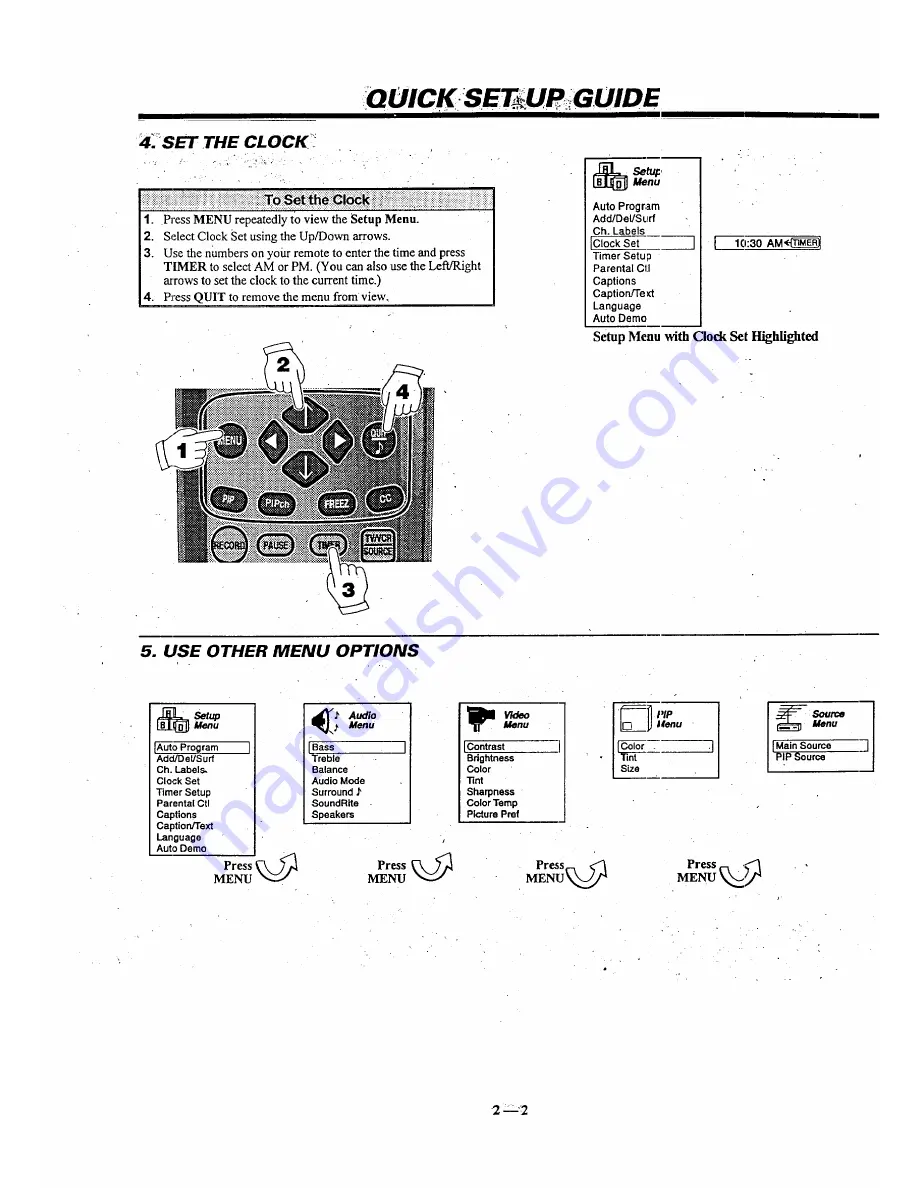 Zenith Z27H96 Operating Manual & Warranty Download Page 12