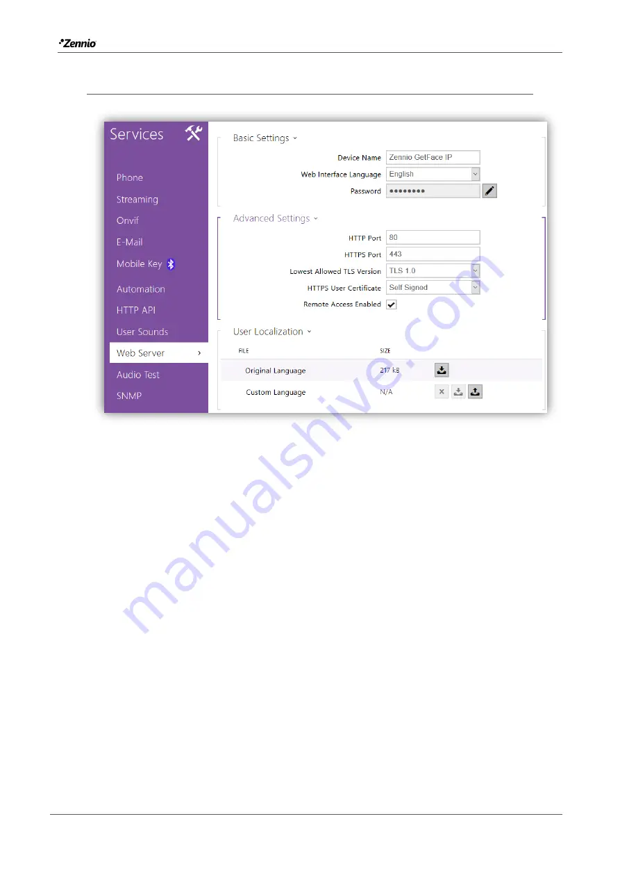 Zennio GetFace IP ZVP-CAM User Manual Download Page 52