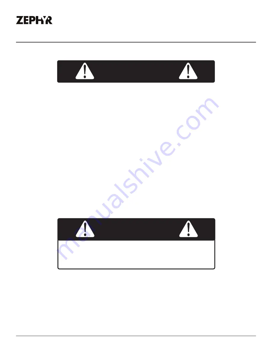 Zephyr Monsoon II Use, Care And Installation Manual Download Page 7