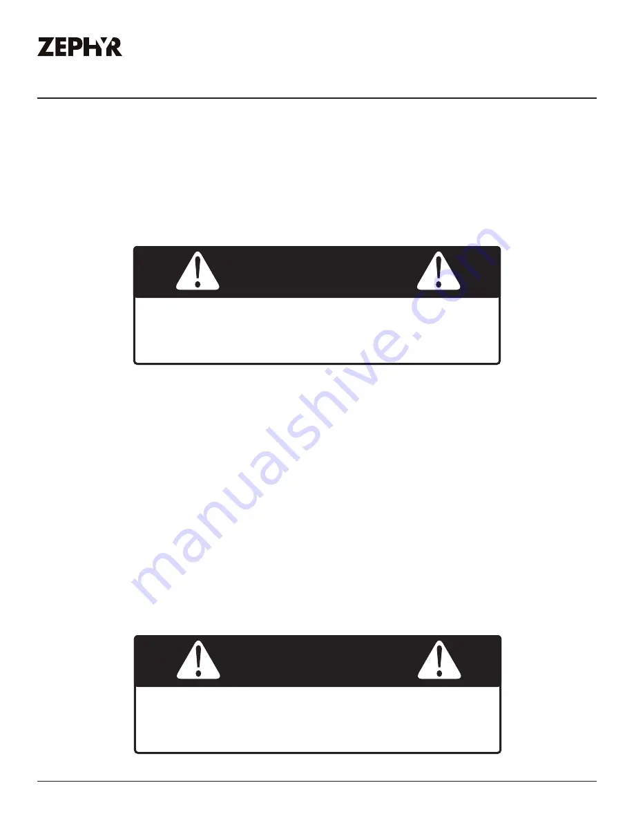 Zephyr PRB15C01BG Use, Care And Installation Manual Download Page 37