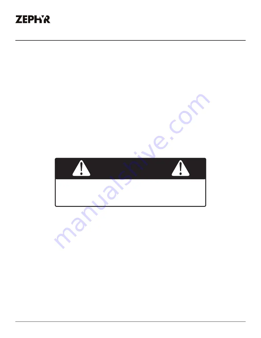 Zephyr Presrv PRW24C01CG Use, Care And Installation Manual Download Page 39