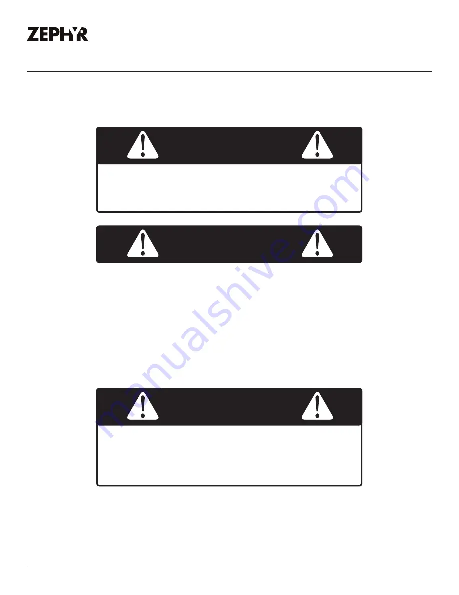 Zephyr ZMO-E30BS Use, Care And Installation Manual Download Page 5