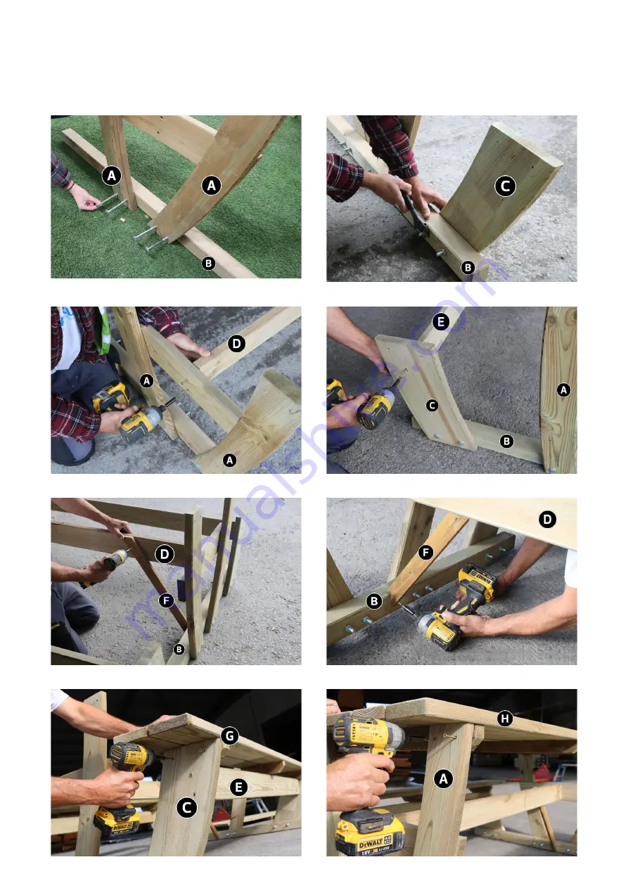 Zest 4 Leisure Noah's Picnic Table 15215 Assembly Instructions Download Page 4