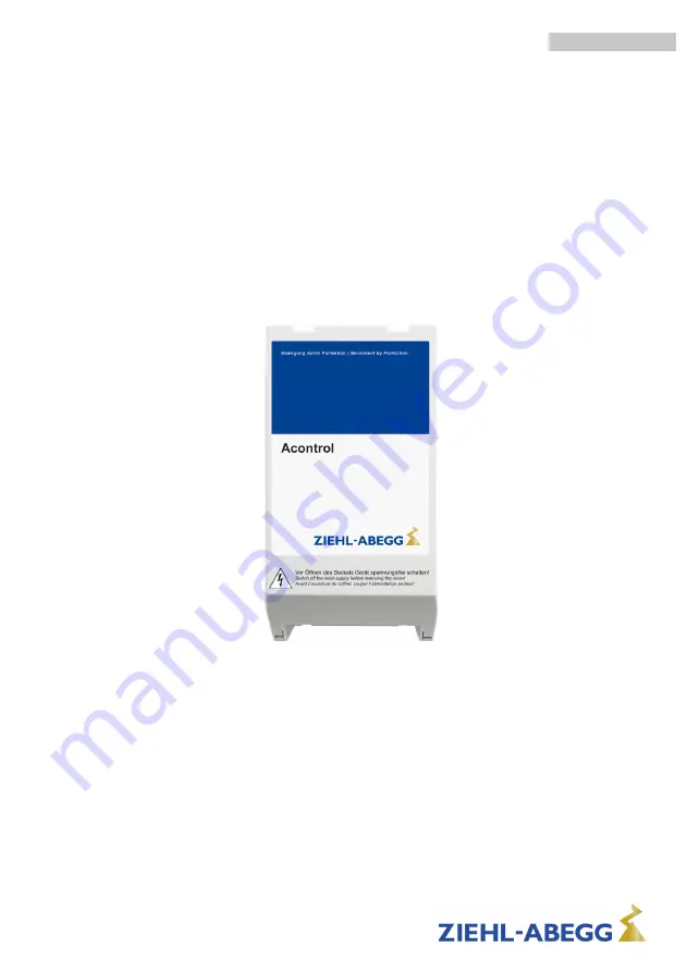 ZIEHL-ABEGG Acontrol PDE-10 Operating Instructions Manual Download Page 1