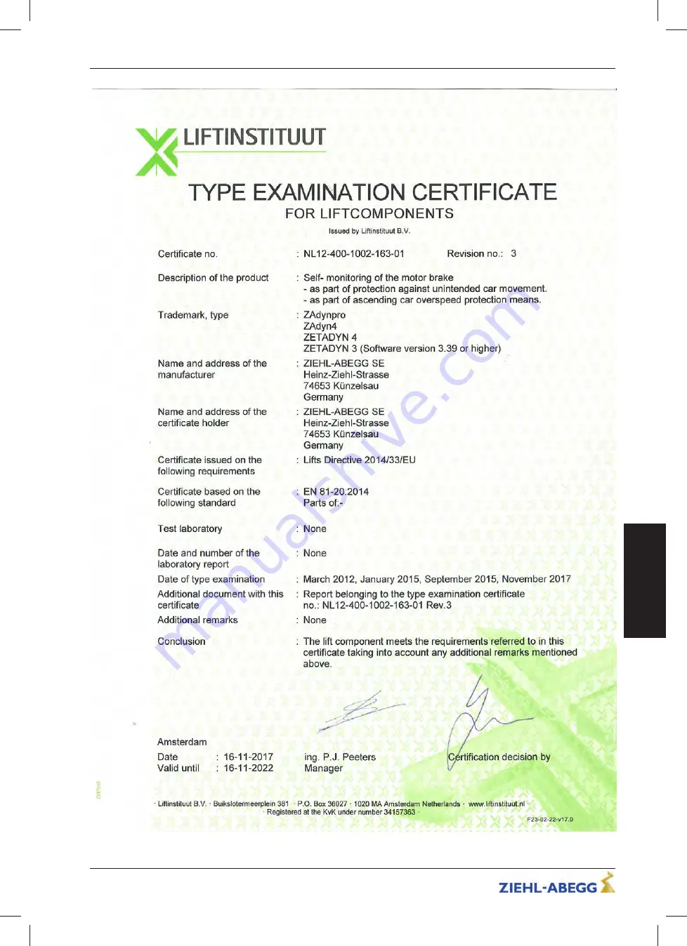 ZIEHL-ABEGG ZA dyn 4C Original Operating Instructions Download Page 217