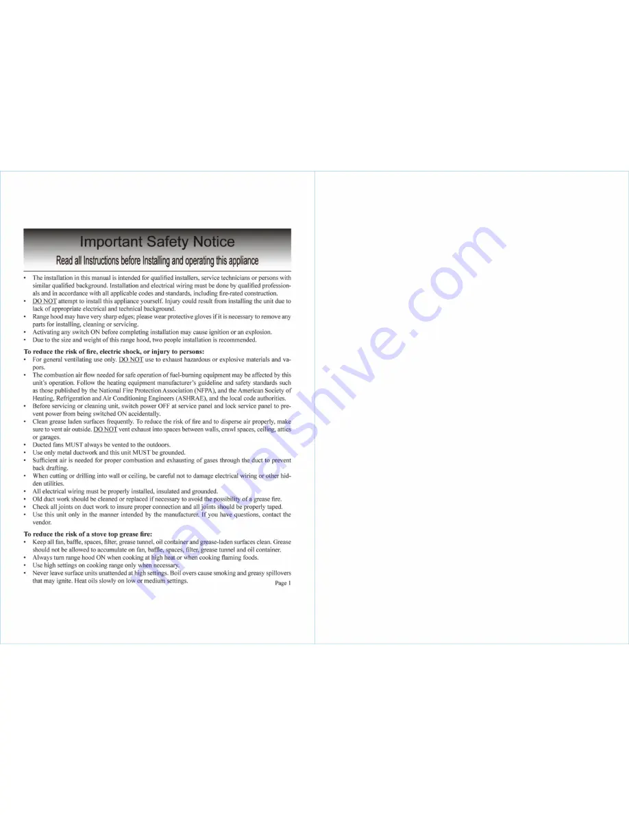 Zline 515 Installation Manual And User'S Manual Download Page 2