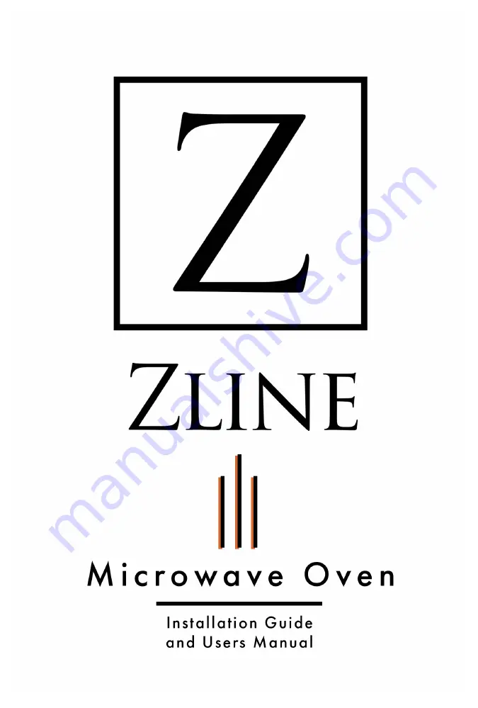 Zline EM034DW1 Installation Manual And User Manaul Download Page 1