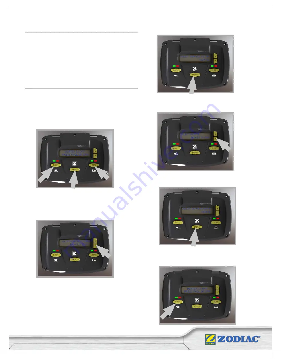 Zodiac Jandy LXi Pro Series Quick Manual Download Page 2