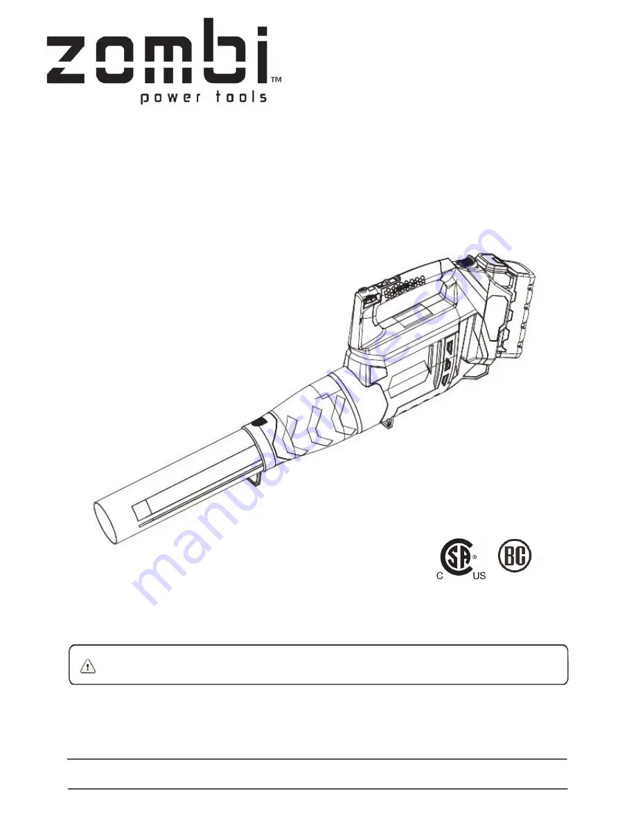 Zombi ZLB5817 Operator'S Manual Download Page 13