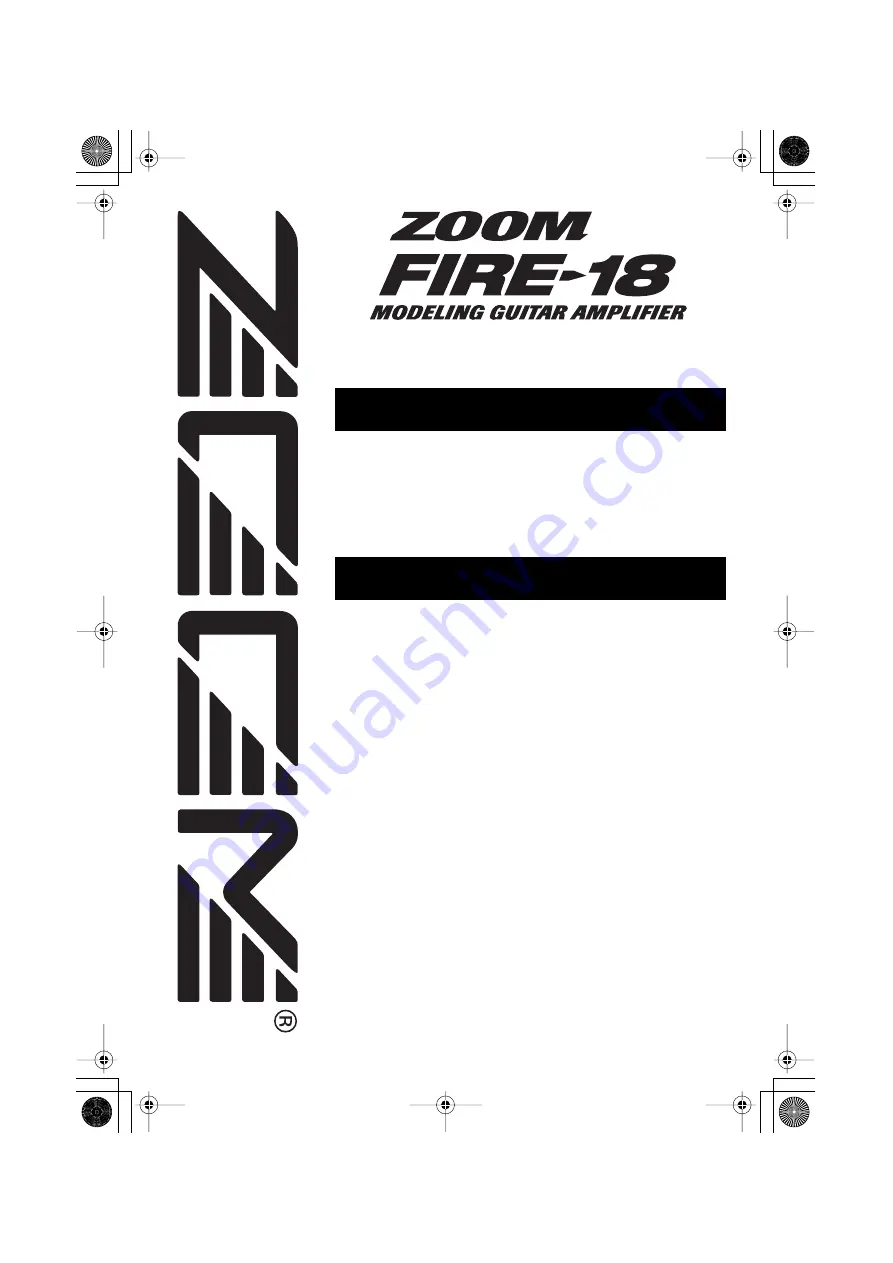 Zoom FIRE-18 Operation Manual Download Page 1