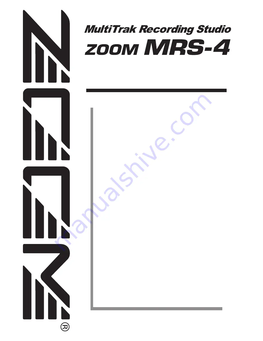 Zoom MRS-4 Скачать руководство пользователя страница 1