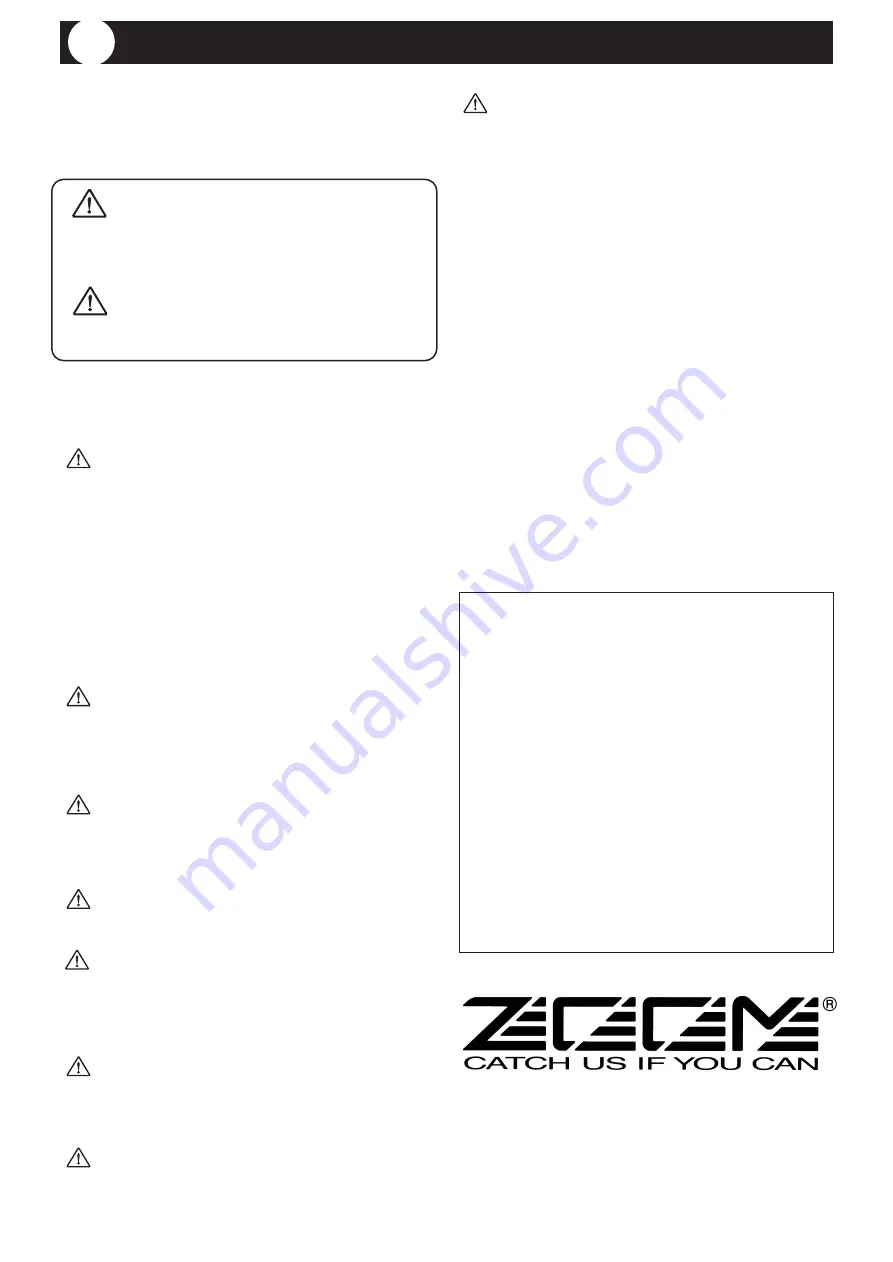 Zoom RFX-1100 Operation Manual Download Page 16