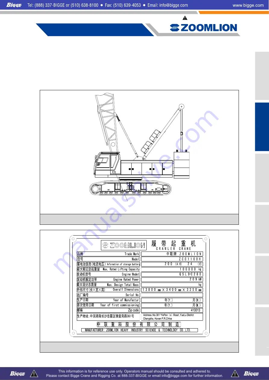 Zoomlion ZCC1100 Operator'S Manual Download Page 23