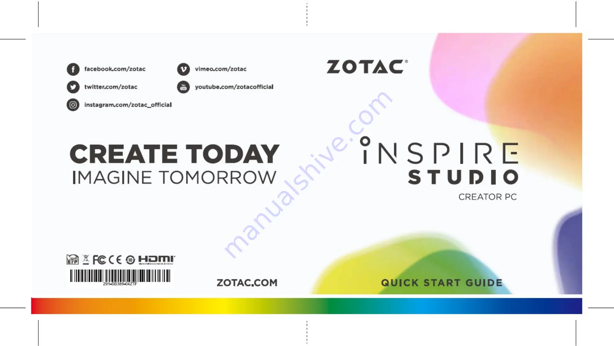 Zotac ZBOX Inspire Studio Quick Start Manual Download Page 1