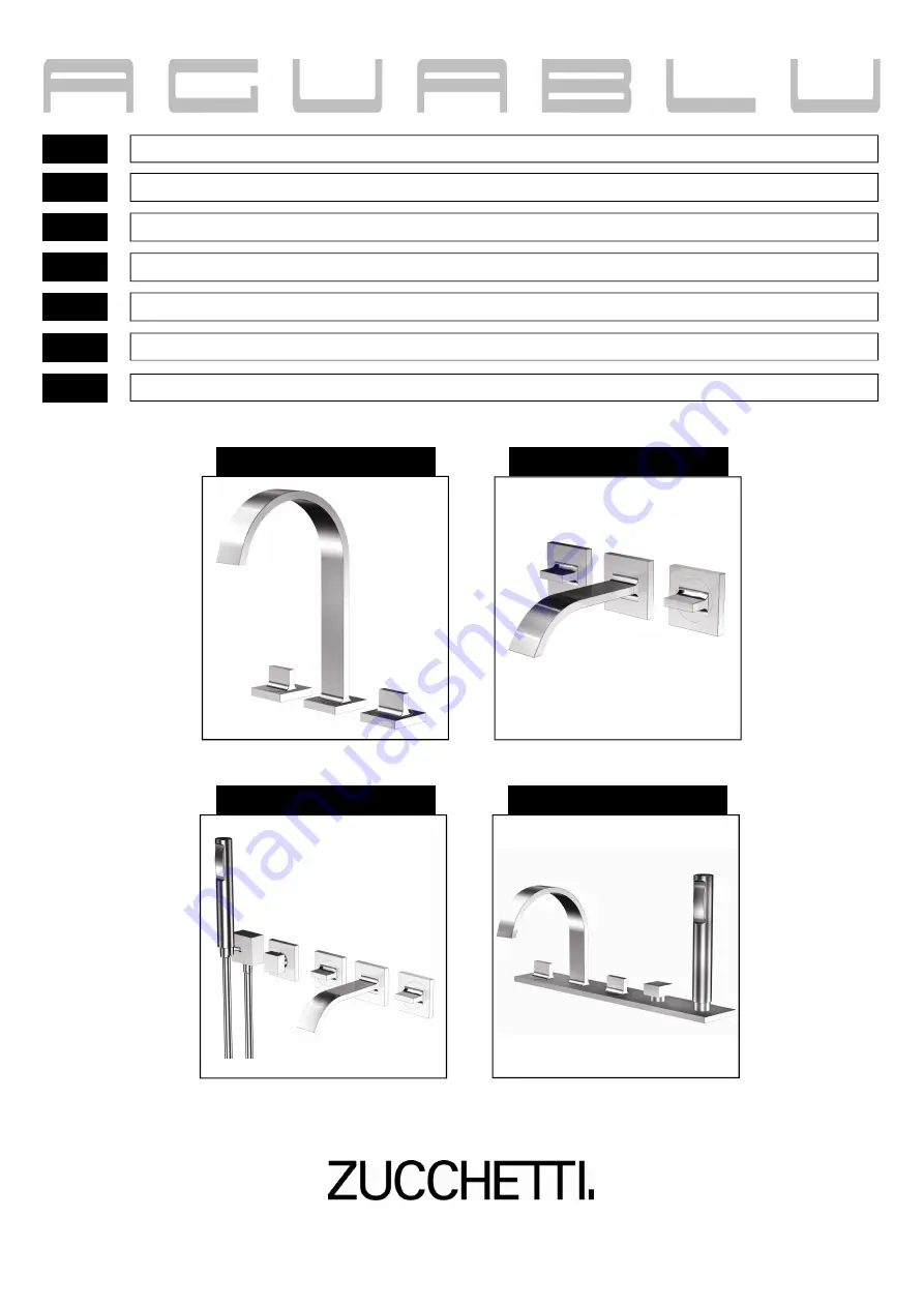 ZUCCHETTI ACUABLU ZA5427 Instruction For The Installation Download Page 1