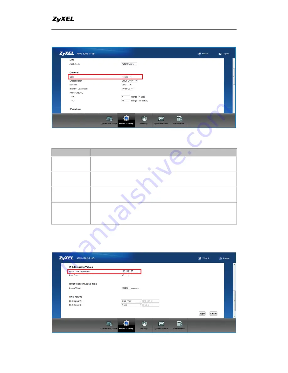 ZyXEL Communications AMG1202-T10B Support Notes Download Page 42