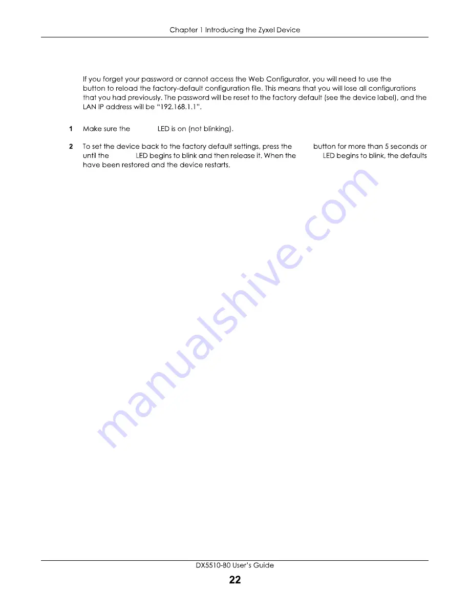 ZyXEL Communications DX5510-B0 User Manual Download Page 22