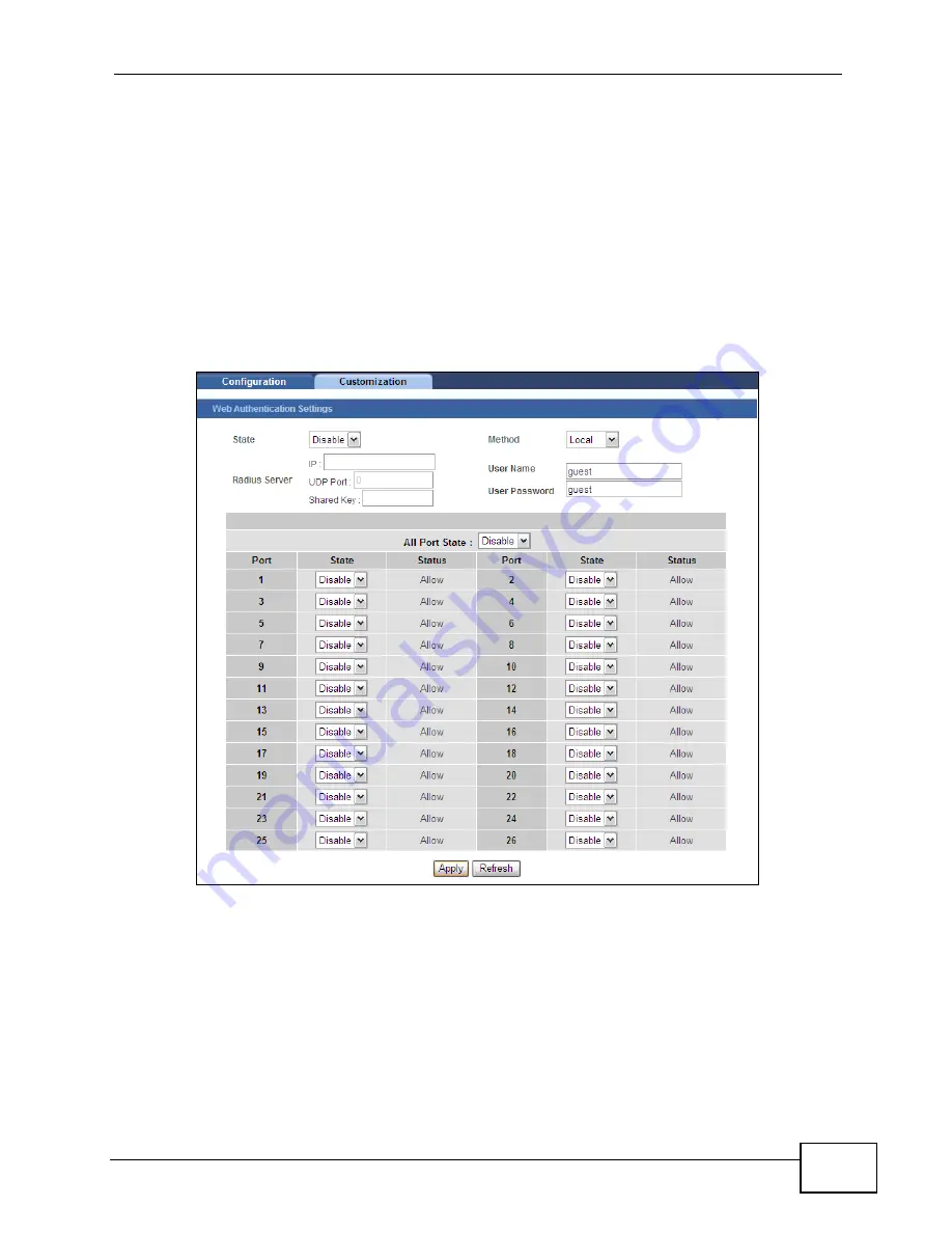 ZyXEL Communications GS1510-16 - Скачать руководство пользователя страница 125