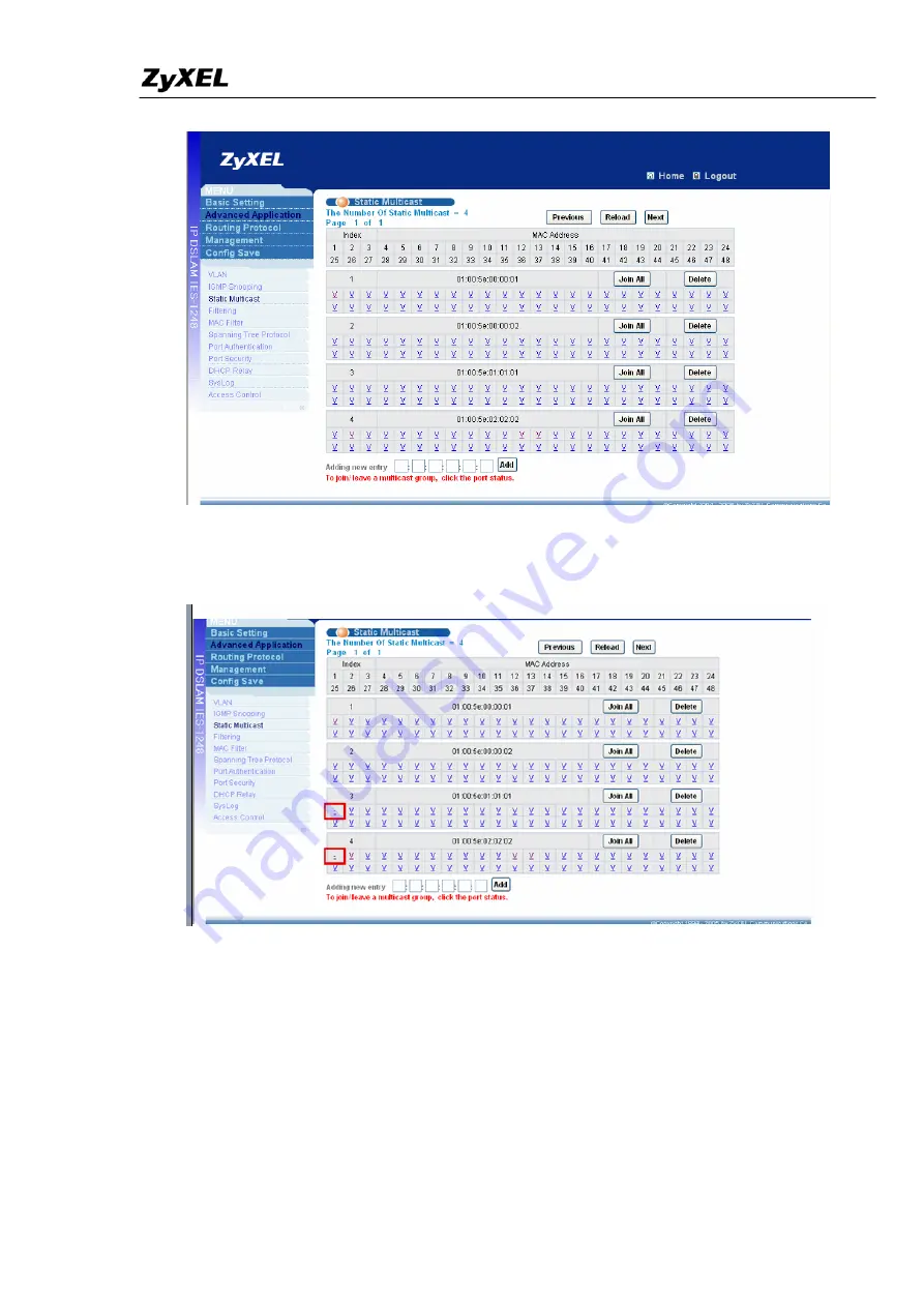 ZyXEL Communications IES-1248-51V Support Notes Download Page 65