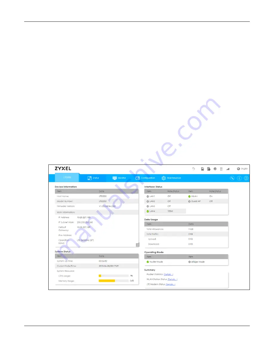 ZyXEL Communications LTE3202-M430 User Manual Download Page 24